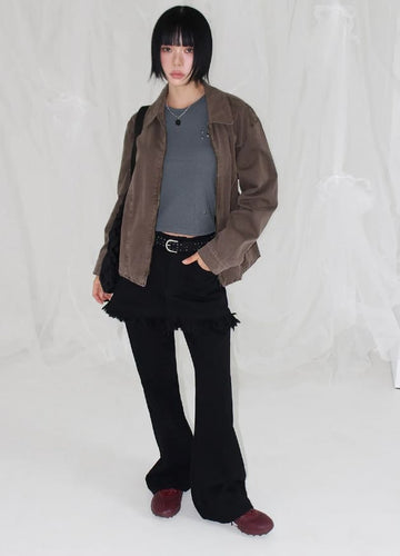 FRINGE LAYER SKIRT PANTS